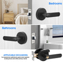 Privacy Door Lever Handle with Key, Heavy Duty Interior Door Lock, Round Design, 1 Pack, Matte Black-4