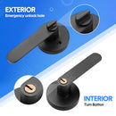 2 Pack Privacy Door Lever Handle with Key, Heavy Duty Interior Door Lock, Round Design, Matte Black-3
