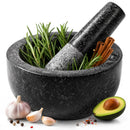 Granite Mortar and Pestle Set, 450ml Heavy Duty Stone Grinder Bowl with 17.5cm Pestle, Black, Manual Spice Grinder for Guacamole, Salsa, Pesto, Herbs, Spices, Nuts & Seeds-1