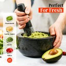 Granite Mortar and Pestle Set, 450ml Heavy Duty Stone Grinder Bowl with 17.5cm Pestle, Black, Manual Spice Grinder for Guacamole, Salsa, Pesto, Herbs, Spices, Nuts & Seeds-3