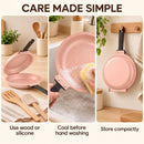 Double-Sided Non-Stick Frying Pan, Flip Pancake Pan with Heat-Resistant Handle for Eggs, Pancakes & Toast, Gas Electric & Ceramic Stoves-Pink-8