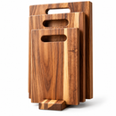 3Pcs Wooden Cutting Board Set with Storage Stand, Chopping Boards for Kitchen Food Preparation-1