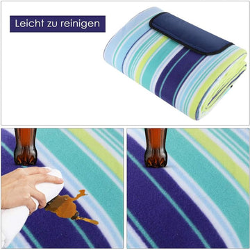200 X 200 Cm Large Waterproof Sandproof Picnic Blanket, 3 Layer Beach Blanket With Carry Handle, Outdoor Picnic Mat - 0