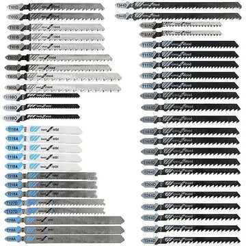 48 pcs T-Shank Jigsaw Blades, Made Of Hcs/Hss, With Storage Case For Cutting Wood, Plastic And Metal