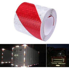 2 pcs Reflective Tape Safety Warning Reflective Sticker Film White Red, Fluorescent Safety Tape Sticker For Night - 0