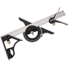 Metal Combination Square Multi-Function Carpentry Ruler Combination Angle Ruler With Zero Level Protractor Straight