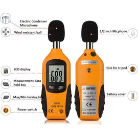 Sound Level Meter 40-130Dba, Professional Decibel Meter With Backlit Display (9V Battery Included) - 0
