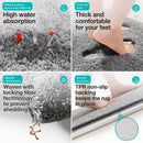 Ultra-soft and absorbent bathroom mat | 3.5cm thick, antibacterial and non-slip TPR material, machine washable, quick-drying, suitable for showers, bathtubs and entryways (Gray, 15.75*23.62in)-5