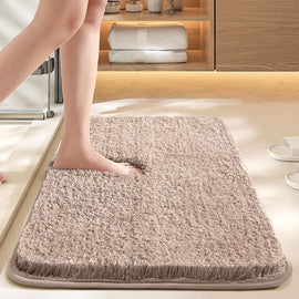 Ultra-soft and absorbent bathroom mat | 3.5cm thick, antibacterial and non-slip TPR material, machine washable, quick-drying, suitable for showers, bathtubs and entryways (Gray, 19.69*31.5in)