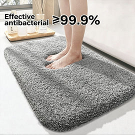 Ultra-soft and absorbent bathroom mat | 3.5cm thick, antibacterial and non-slip TPR material, machine washable, quick-drying, suitable for showers, bathtubs and entryways (brown,19.69*31.5in) - 0