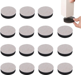 Furniture Risers - 16 Pieces - Furniture Riser Set - Bed Riser - Adjustable Furniture Legs - Furniture Coasters - Furniture Felt - Strong Space-Saving Riser - Felt Pads - Self-Adhesive - Anti-Slip - Floor Protection - Furniture Elevation - Bed Risers