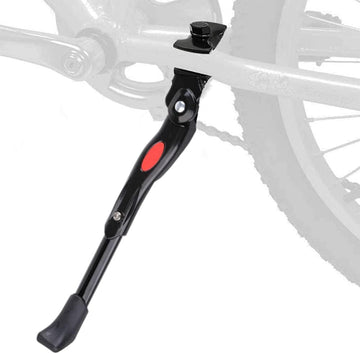 Adjustable Aluminium Bicycle Kickstand with Non-Slip Foot for Mountain, Road and Folding Bikes, Suitable for 22-28 Inch Wheels, Black