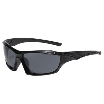 Polarized Sports Sunglasses for Men, Wrap Around UV Protection for Cycling, Fishing Driving Outdoor Activities, Windproof Mountaineering, Black