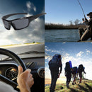 Polarized Sports Sunglasses for Men, Wrap Around UV Protection for Cycling, Fishing Driving Outdoor Activities, Windproof Mountaineering Skiing Goggles Black-5