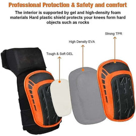 Work Knee Pads Soft Gel and Foam Padding with Anti Slip Straps - 0