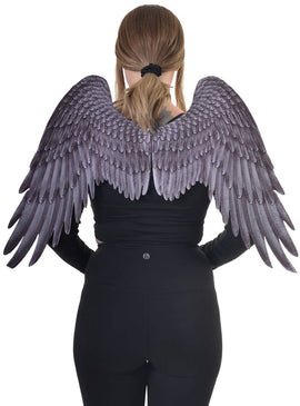 Feather Print Black and Grey Angel Costume Wings