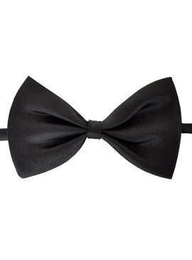 Classic Black Satin Adjustable Costume Bow Tie