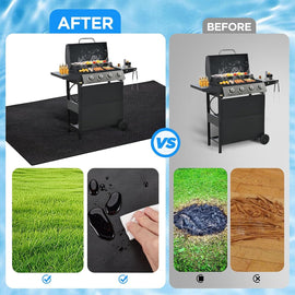 39*72 inches Under Grill Mat for Outdoor Grill,Fireproof Grill Pad for Fire Pit,Indoor Fireplace Mat Fire Pit Mat,Oil-Proof Waterproof BBQ Protector for Decks and Patios - 0