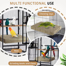 2 Pieces Bird Chew Toy Parrot Cage Perch Cardboard Platform Bird Paw Grinding Stand Parrot Cage Playground for Macaws, Small Parakeets, Conures, Budgies, Finches Conure Cockatiel (large size)-3