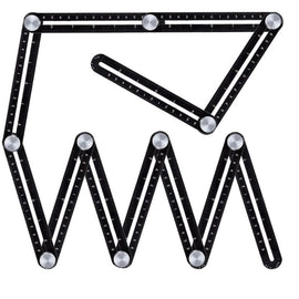 Multi Angle Measuring Ruler,12-Sided Angle Measurement,Tile Holes Measure Ruler Holes Positioning Apertures,Upgrade Multi Angle Ruler/Metal/Black