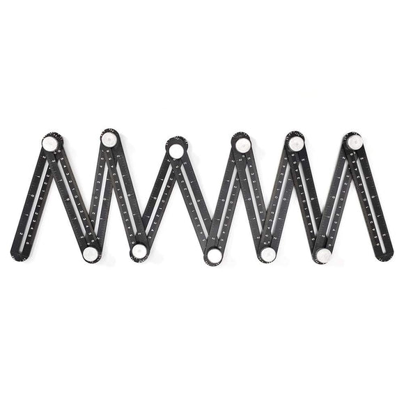Multi Angle Measuring Ruler,12-Sided Angle Measurement,Tile Holes Measure Ruler Holes Positioning Apertures,Upgrade Multi Angle Ruler/Metal/Black