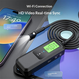 Endoscope Camera with Light: Dual-Lens Inspection Borescope Camera for Sewer - 16.4ft Waterproof Industrial Endoscope - Flexible Snake Bore Scope for Plumbing Automotive - 0