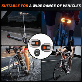 4Pcs Turn Signals for Bicycles with Alarm, USB Charging Remote Control Split/Integrated Bike Tail Light Rear Lights Can be Mounted on Front and Rear of Bicycle - 0