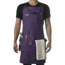 Chef and BBQ Apron - Canvas, Stainless Steel Hardware - Cross Back Straps（Purple, with only one apron）-1