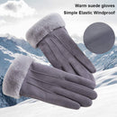 Women Winter Warm Touch Screen Soft Windproof Lined Thick Gloves for Snow Skiing in Clod Weather grey-3