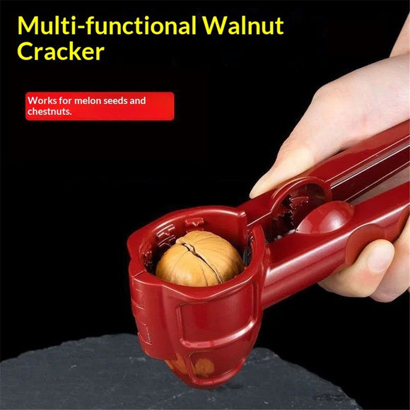Nut Cracker Tool, Nutcracker Tool for All Nut Walnut Plier with Non-Slip Handle Red Pecan Nut Cracker Tool Multifunction Sheller Opener for Melon Seeds Walnut Chestnut