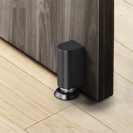 Silent Magnetic Door Stoppers - Matte Black Door Stopper, Stainless Steel Windproof Heavy Duty Gripper, Adjustable Height for Door Gaps, Keep Door Open - 0
