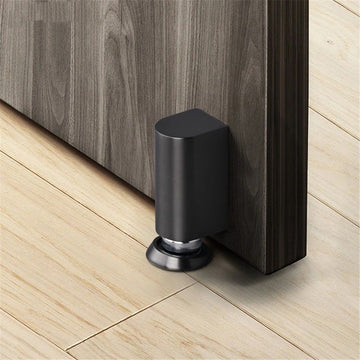 Silent Magnetic Door Stoppers - Matte Black Door Stopper, Stainless Steel Windproof Heavy Duty Gripper, Adjustable Height for Door Gaps, Keep Door Open - 0