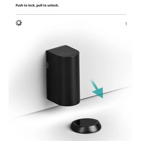 Silent Magnetic Door Stoppers - Matte Black Door Stopper, Stainless Steel Windproof Heavy Duty Gripper, Adjustable Height for Door Gaps, Keep Door Open