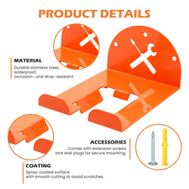 Trimmer Rack Wall Mount - Heavy Duty Wall Hanger for Grass Trimmer Garden Tools Chainsaw Hedge Trimmer 1 Pack Orange（D model） - 0