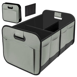 Car Trunk Organizer, Car Storage Organizer with 70L Large Capacity Waterproof Collapsible and 10 Pockets, Oxford,Trunk Organizer for Car （Grey）