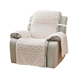 lounge chair cover, 21.7-inch washable quilted lounge chair cover, pet/children's furniture protection cover (beige)