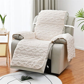 lounge chair cover, 21.7-inch washable quilted lounge chair cover, pet/children's furniture protection cover (beige) - 0