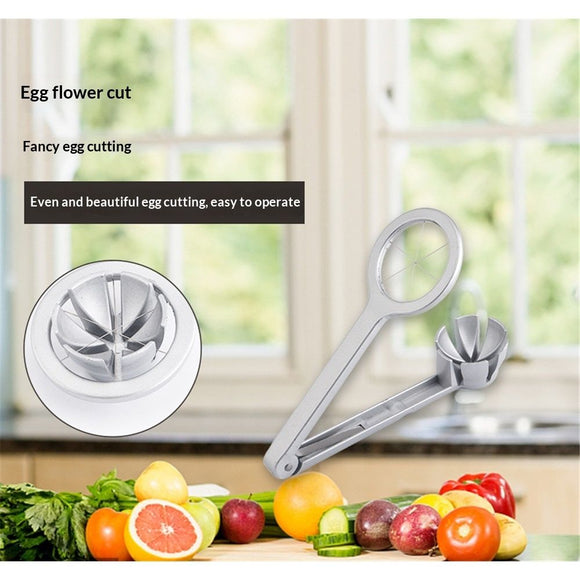 Best Utensils Stainless Steel Egg Slicer Wedger Cutter, Divides Hard Boiled Eggs Into 6 Equal Segments In One Action