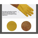 Long Gardening Gloves for Women Thorn Proof,Rose Pruning Cowhide Leather Garden Gloves for Cactus, Rose and Blackberry (L)-3