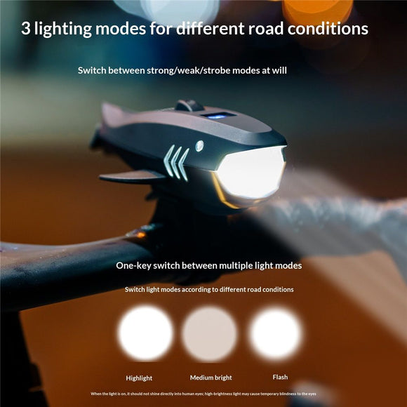 Bike Horn with Light,120dB Electric Bicycle Bell & Rechargeable Headlight, IPX4 Waterproof Kids Bike Accessories for Boys/Girls, Scooters