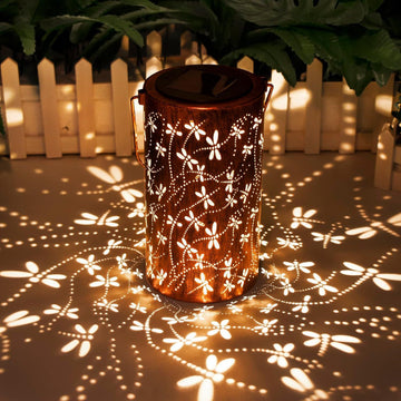 Birthday Gifts for Women Mom Grandma Ladies Solar Lanterns Outdoor Hanging Dragonfly Hollowed-Out Metal Waterproof LED Garden Decor Outside for Patio Yard Porch
