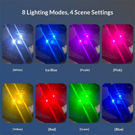 8PCS Wireless LED Lights for Car with Remote Control, Halloween Wireless LED Strobe Lights 7 Colors USB Anti-Collision Warning Light for Car Interior Truck Drone Aircraft Bike - 0