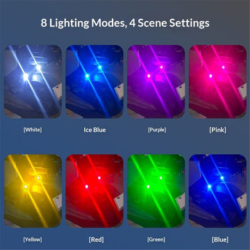 8PCS Wireless LED Lights for Car with Remote Control, Halloween Wireless LED Strobe Lights 7 Colors USB Anti-Collision Warning Light for Car Interior Truck Drone Aircraft Bike - 0