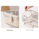 Stainless Steel Lunch Box, 3 Compartments Metal Bento Box for Kids Adults, Leak-Proof Lunch Box for School Office, Dishwasher Safe, BPA-Free-3