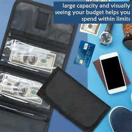 Money Organizer for Cash with 6 Zippered Pocket Multipack Money Pouch, Cash Bill Organizer, Money Bag Small Travel Money Holder for Budgeting, Receipt and Tips - 0