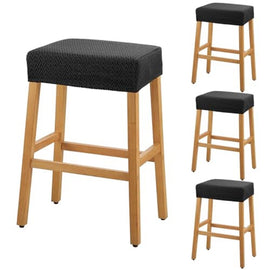 Stool Covers Rectangle - 4 Pack Stretch Waterproof Saddle Seat Cover Counter Bar Stools Bar Chairs Covers Kitchen Island Chairs Cushion Protector