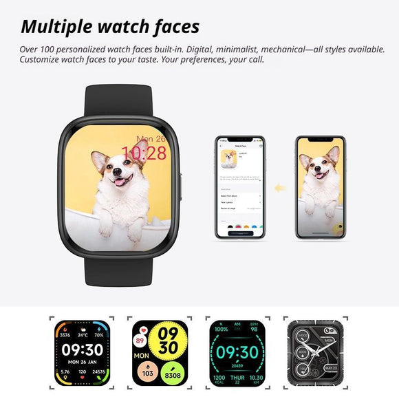 Apricot Unisex Health Monitoring Smart Watch with Call Function