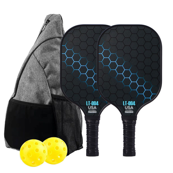 Blue Pickleball Set with 2 Paddles-2 Balls And Triangular Carry Bag