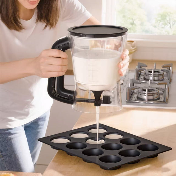 Cake Batter Dispenser Measuring Cup Baking Tool - black