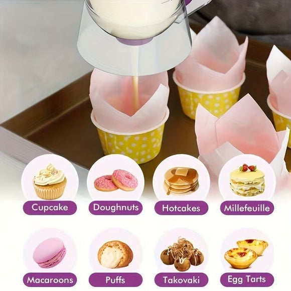 Cake Batter Dispenser Measuring Cup Baking Tool - Purple
